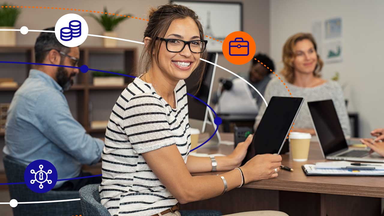 young woman with laptop