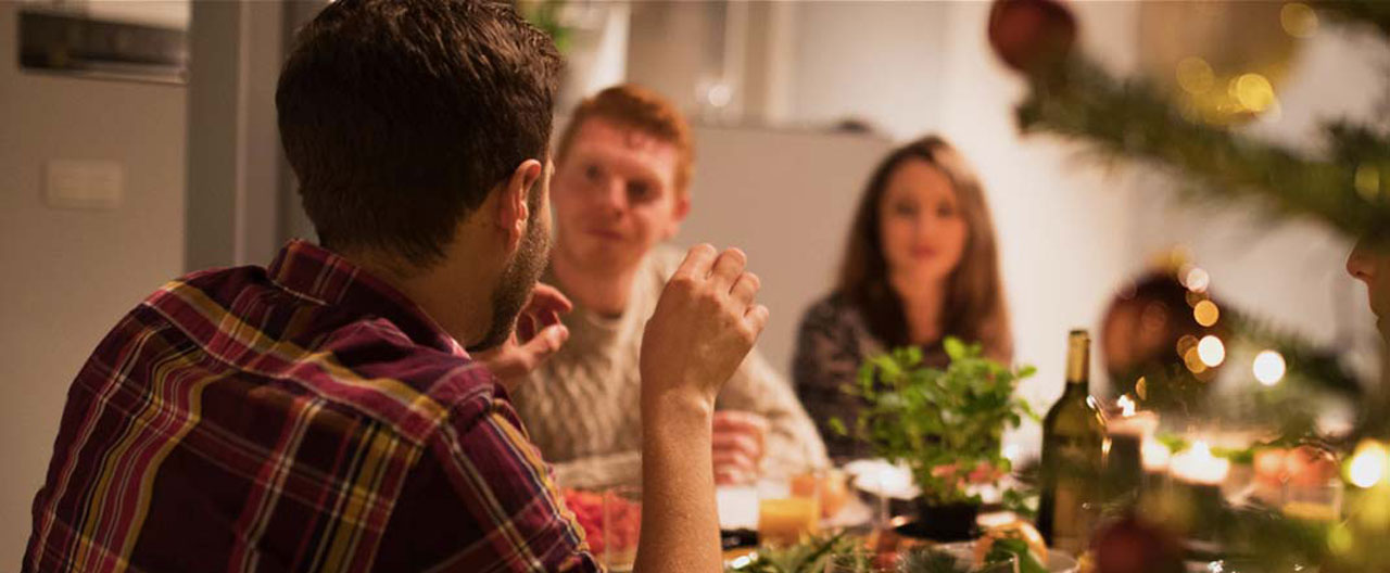 people having christmas dinner