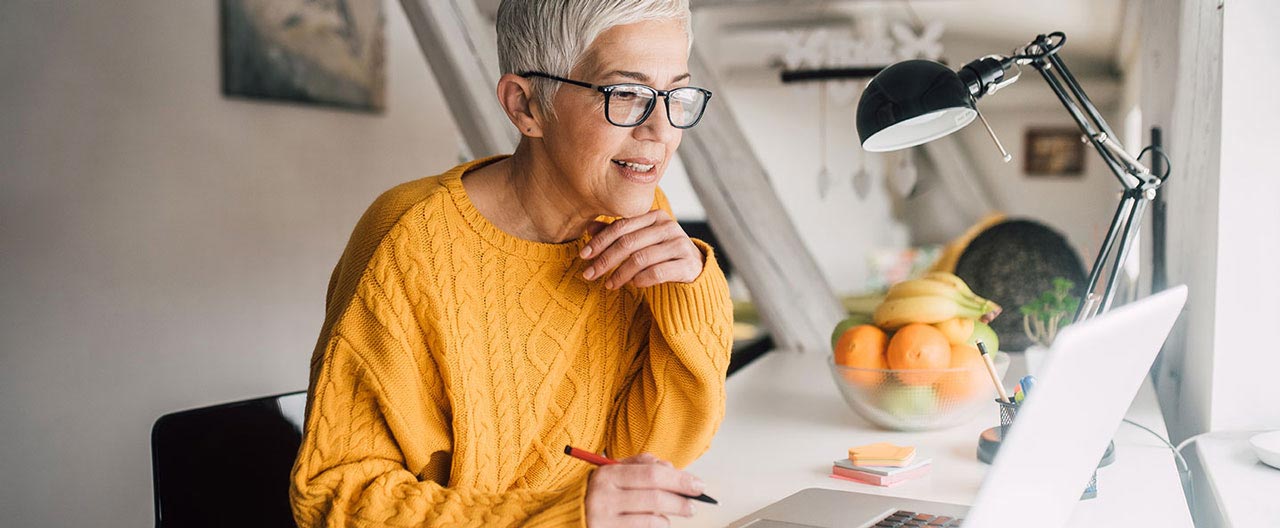 woman working in home office