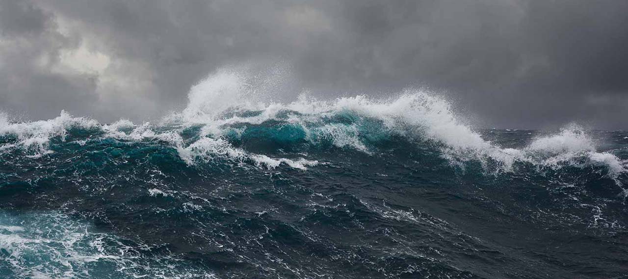 crashing waves during storm