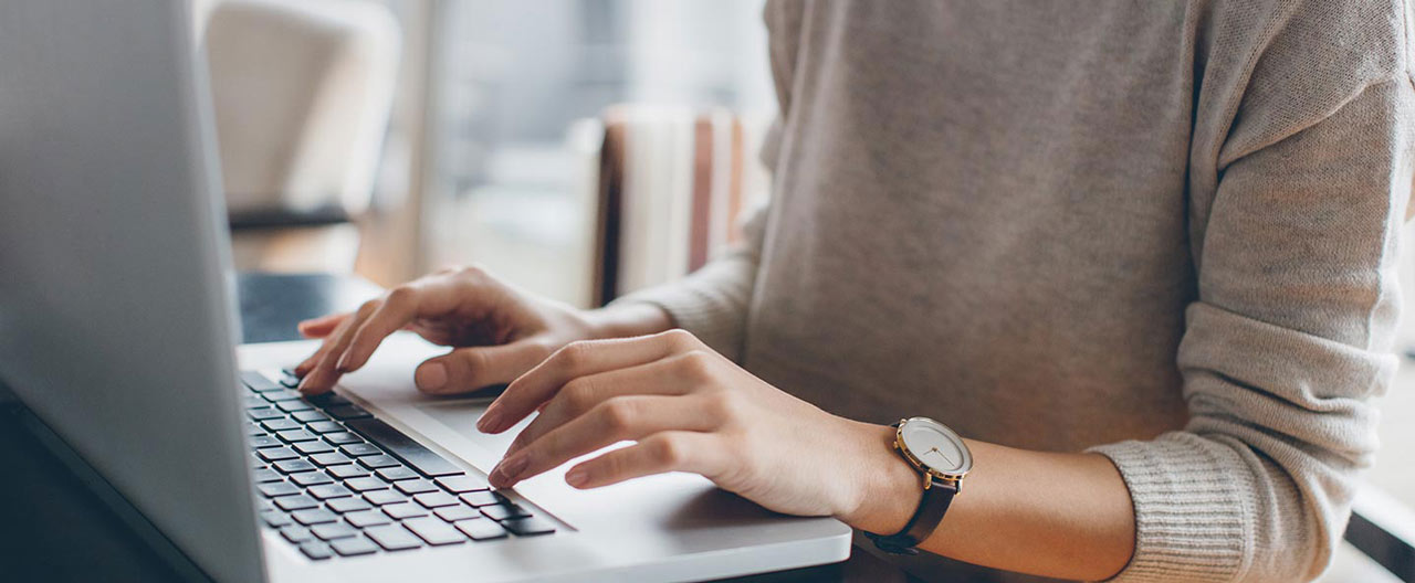 woman using laptop